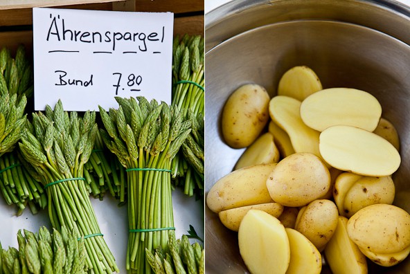 (Deutsch) Aus der grünen Küche - Ährenspargelsalat mit gebratenen Kartoffeln