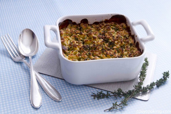 Rosenkohl mit Haube - eine pikante Crumble-Variante